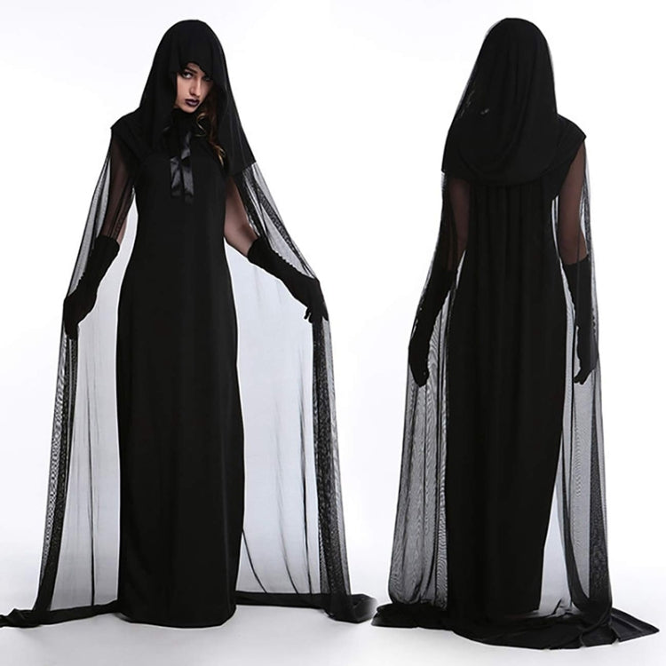 Halloween Costume Night Wandering Soul Ghost Dress Witch Dress Nightclub Rave Party Service, Size:XL, Bust: 84-100cm, Clothes Long: 150cm, Cloak Length:227cm, Size: XL Adult