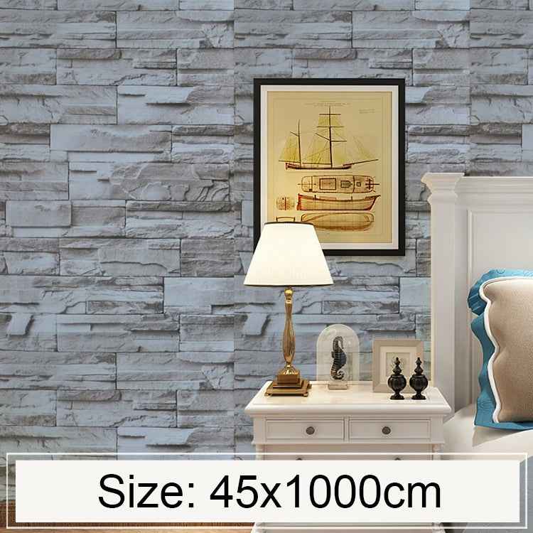 Stucco Brick Creative 3D Stone Brick Decoration Wallpaper Stickers Bedroom Living Room Wall Waterproof Wallpaper Roll, Size: 45 x 1000cm