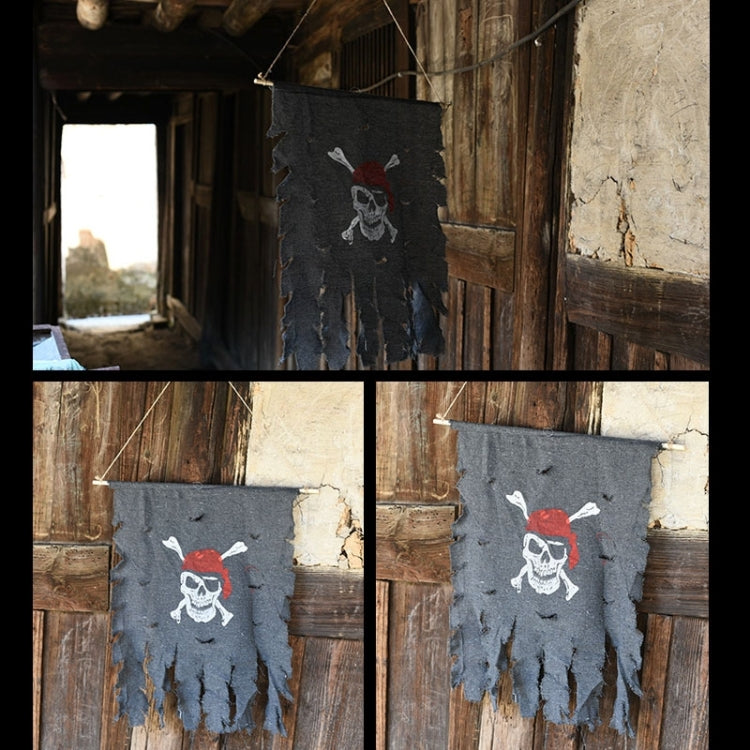 Halloween Decoration Jolly Roger Skull Banner Pirate Flag Party Supplies, Large Size: 76 x 90cm