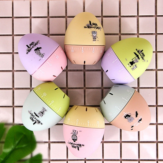 Cute Cartoon Mechanical Egg Kitchen Timer Alarm Clock Students Learn Time Management Machines,Random Color Delivery