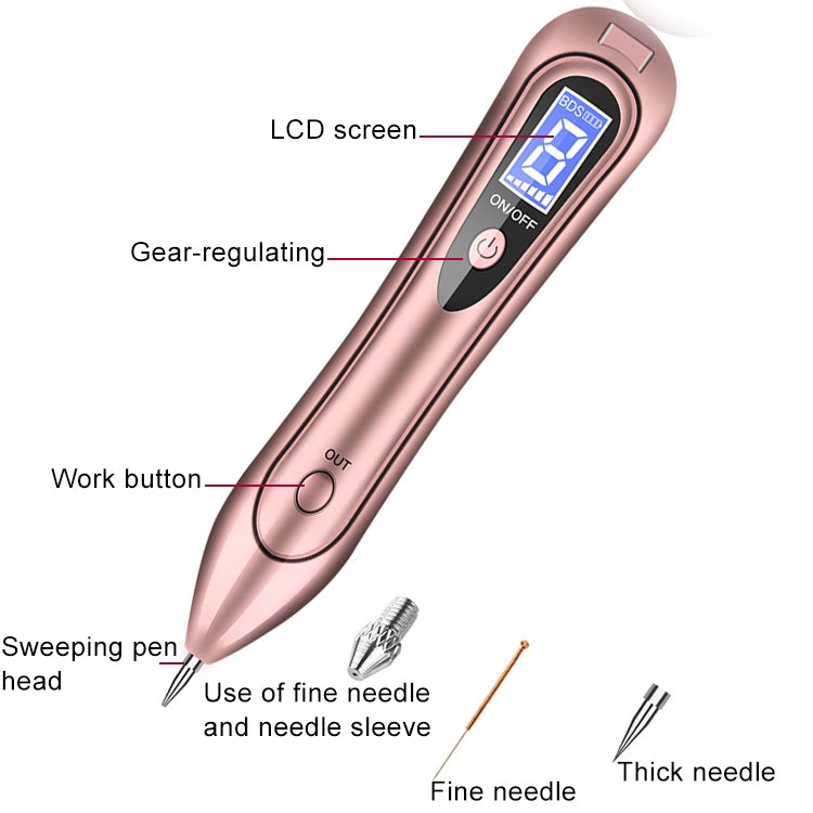 SONGSUN X2 Professional Portable Skin Spot Tattoo Freckle Removal Machine Mole Dot Removing Laser Plasma Beauty Care Pen with LCD Display Screen & 9 Gears Adjustment