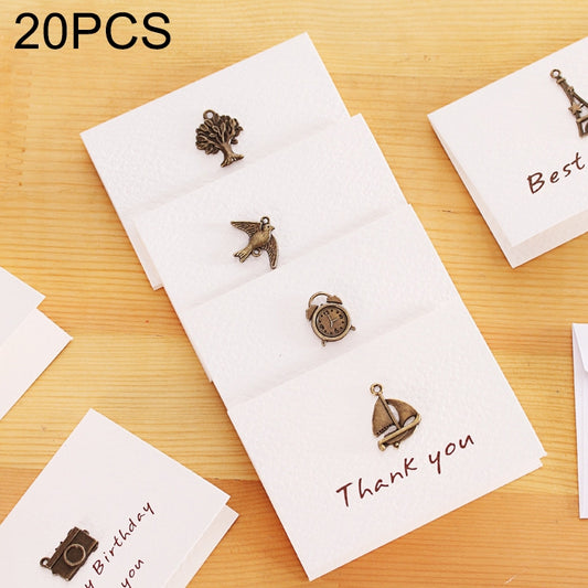 20 PCS Creative Simple Mini Ornaments Greeting Card Birthday Card DIY Folding Blessing Card Postcard, Random Style Delivery, DIY Folding Blessing Card