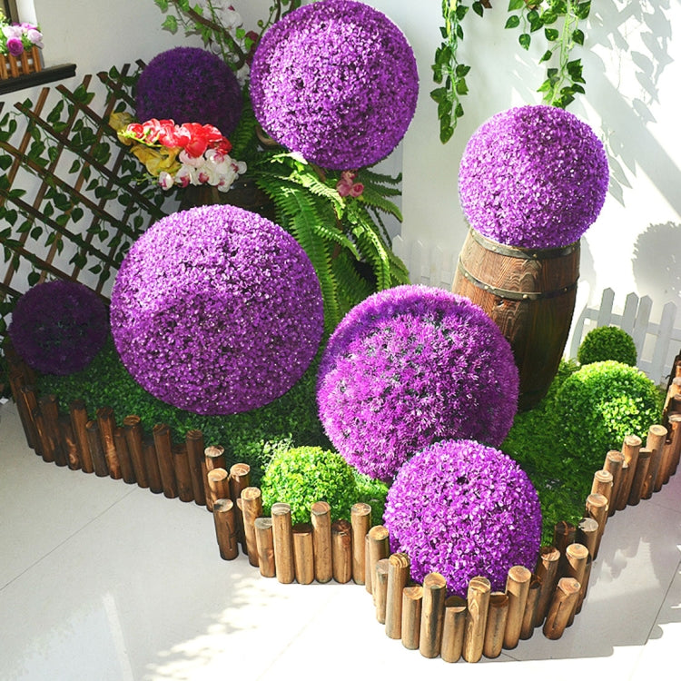 Artificial Purple Eucalyptus Plant Ball Tree Wedding Event Home Outdoor Decoration Hanging Ornament, Diameter: 9.5 inch, 9.5 inch