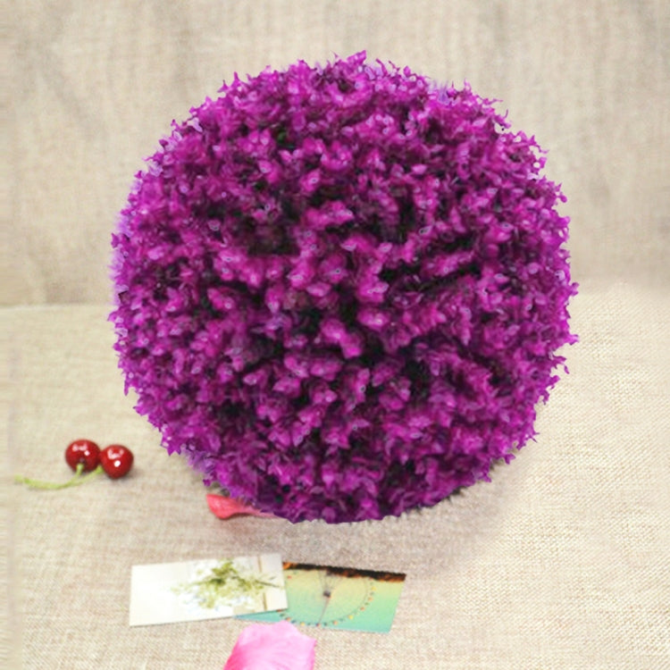 Artificial Purple Eucalyptus Plant Ball Topiary Wedding Event Home Outdoor Decoration Hanging Ornament, Diameter: 17 inch, 17 inch
