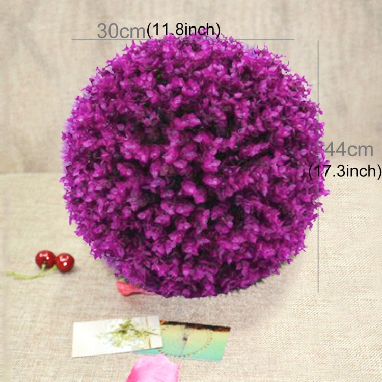 Artificial Purple Eucalyptus Plant Ball Topiary Wedding Event Home Outdoor Decoration Hanging Ornament, Diameter: 17 inch, 17 inch