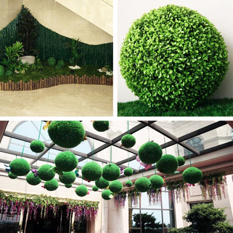Artificial Green Eucalyptus Plant Ball Topiary Wedding Event Home Outdoor Decoration Hanging Ornament, Diameter: 17 inch, 17 inch