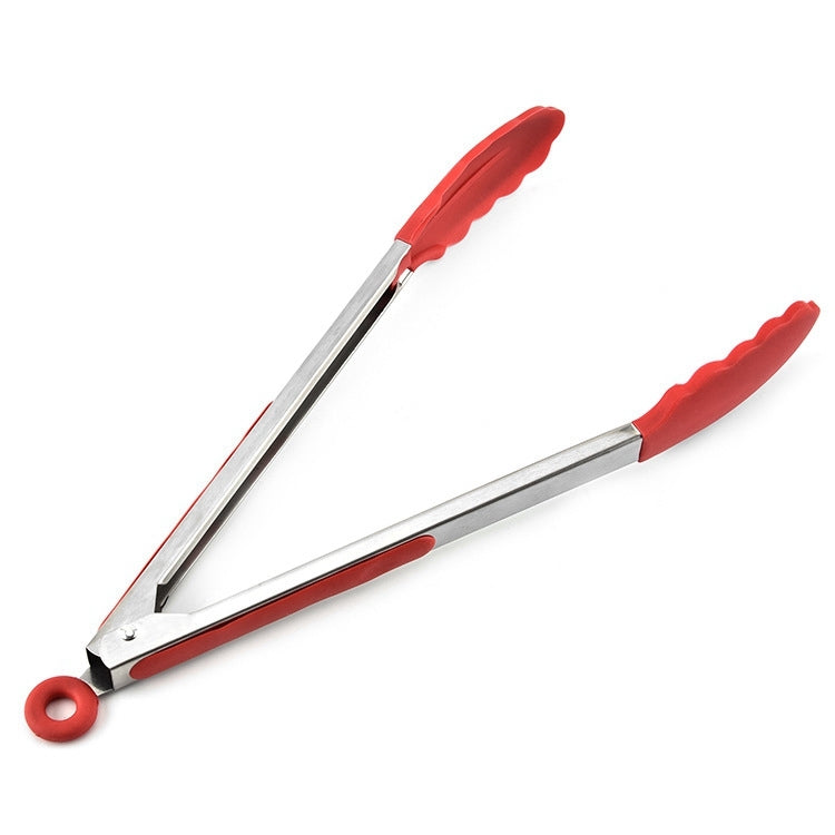 9 inch Silicone Non-slip Food Bread Barbecue BBQ Clip Tongs Kitchen Tools