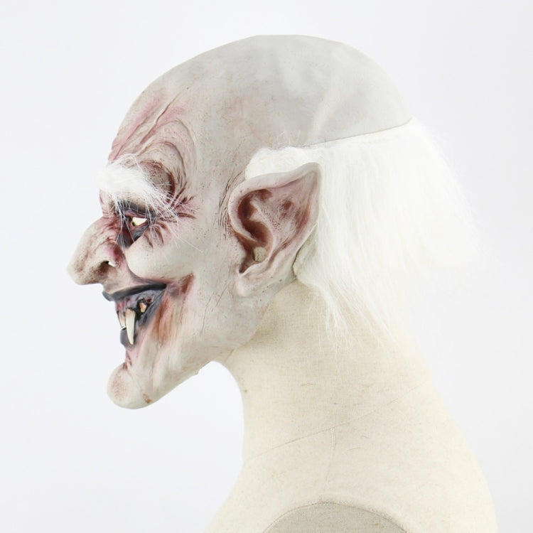 Halloween Festival Party Latex White-browed Monster Frightened Mask Headgear, with Hair