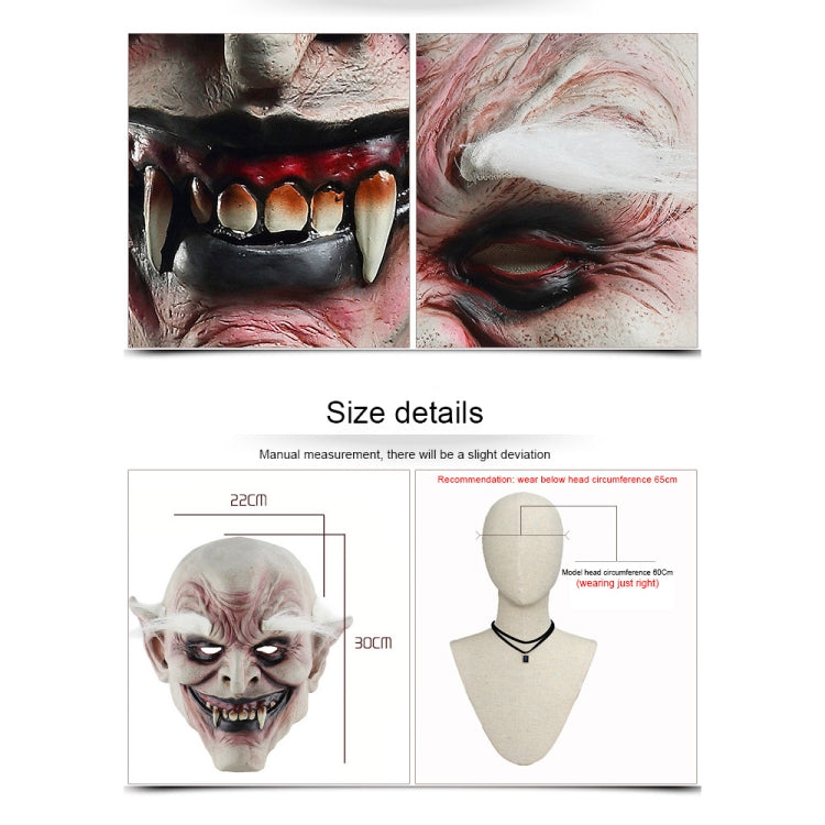 Halloween Festival Party Latex White-browed Monster Frightened Mask Headgear, with Hair