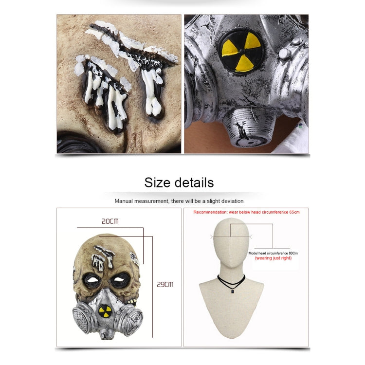 Halloween Festival Party Latex Biochemical Gas Mask Skeleton Frightened Mask Headgear, Biochemical Gas