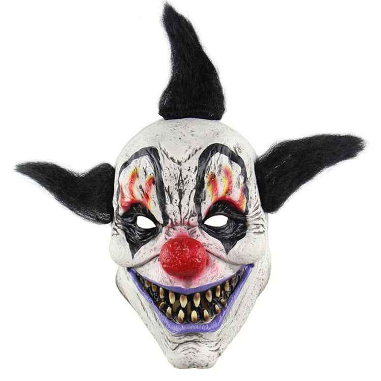 Halloween Festival Party Latex Wizard Clown Frightened Mask Headgear, with Hair