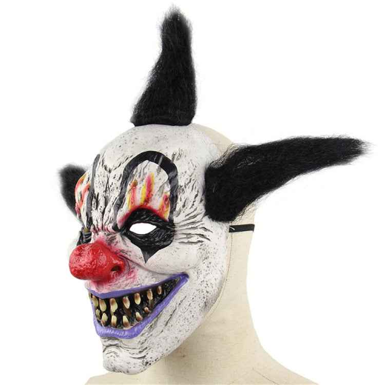 Halloween Festival Party Latex Wizard Clown Frightened Mask Headgear, with Hair