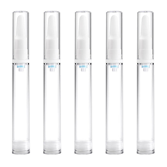 5 PCS Clear Empty Travel Portable Refillable Plastic Pump Bottle Containers, 15ml, 15ml