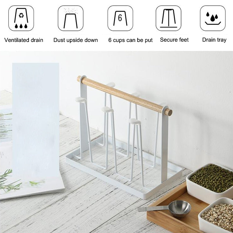 Iron Kitchen Cup Holder Drain Shelf