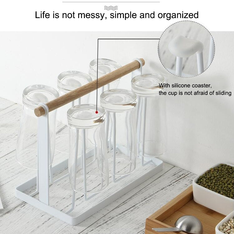 Iron Kitchen Cup Holder Drain Shelf