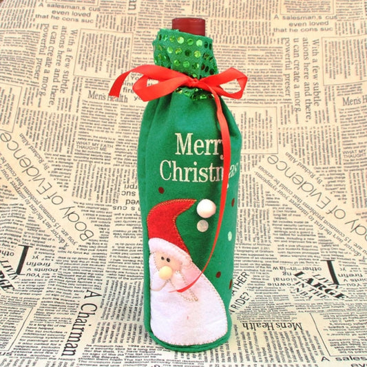 Merry Christmas Santa Claus Christmas Dinner Table Decoration Champagne Wine Bottle Bag, Santa