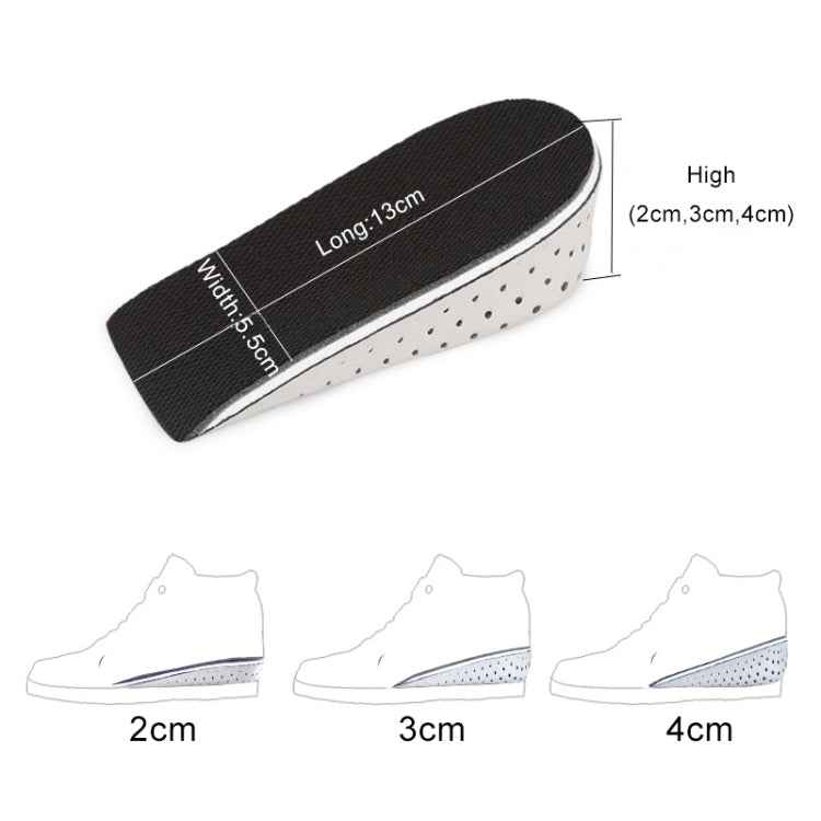 Heighten Heel Insert Shoes Pad Cushion Arch Height Increase Half Insole, Height: 2cm