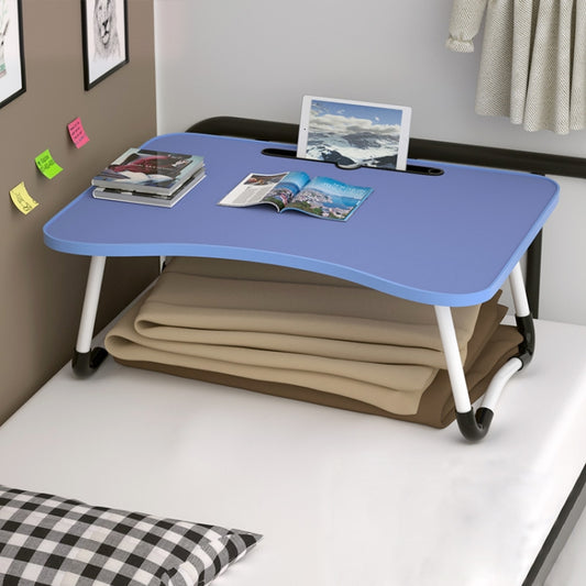W-shaped Non-slip Legs Adjustable Folding Portable Writing Desk Laptop Desk with Card Slot, with Card Slot