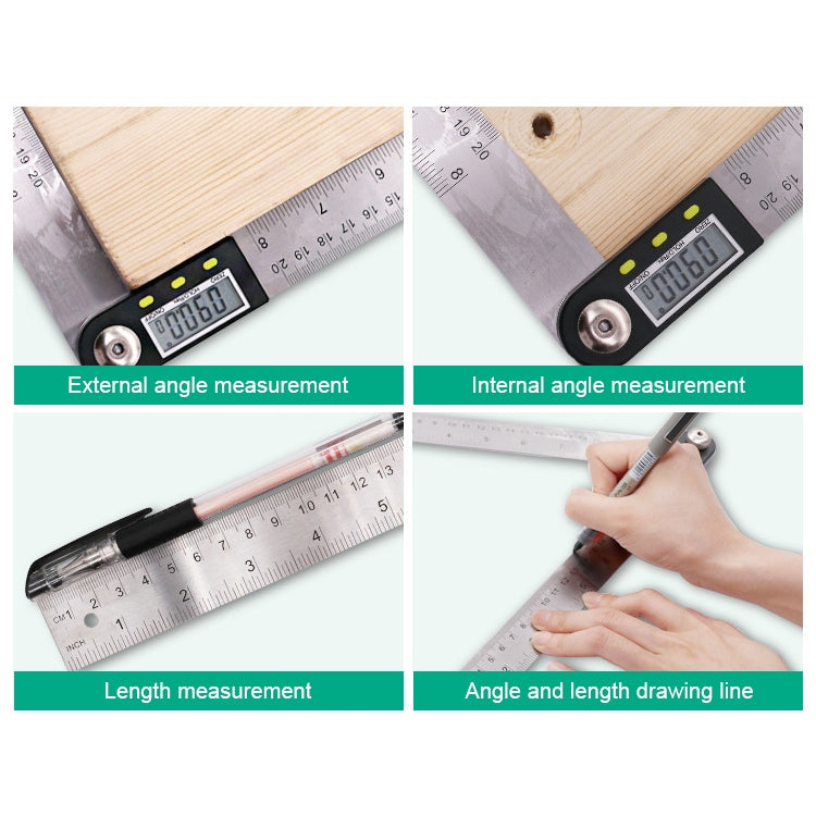 Digital Display Angle Finder Meter Protractor Goniometer Ruler, Measure Range: 500mm, 500mm Ruler