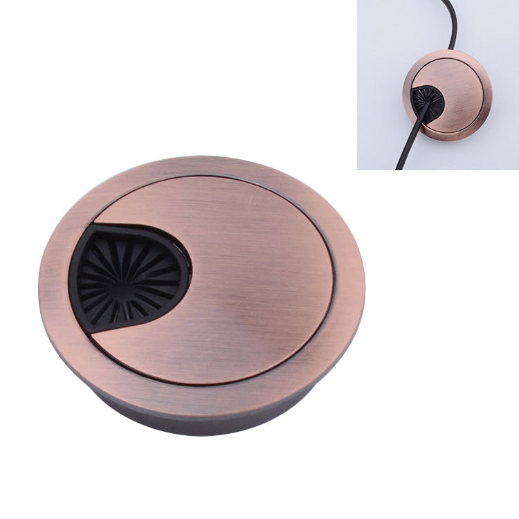 Desk Computer Desktop Zinc Alloy Round Threading Box Hole Cover, Hole Diameter: 80mm (Green Bronze)
