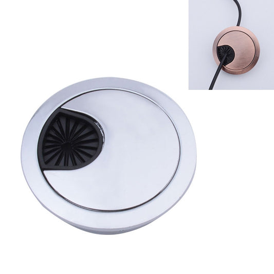 Desk Computer Desktop Zinc Alloy Round Threading Box Hole Cover, Hole Diameter: 80mm (Green Bronze)