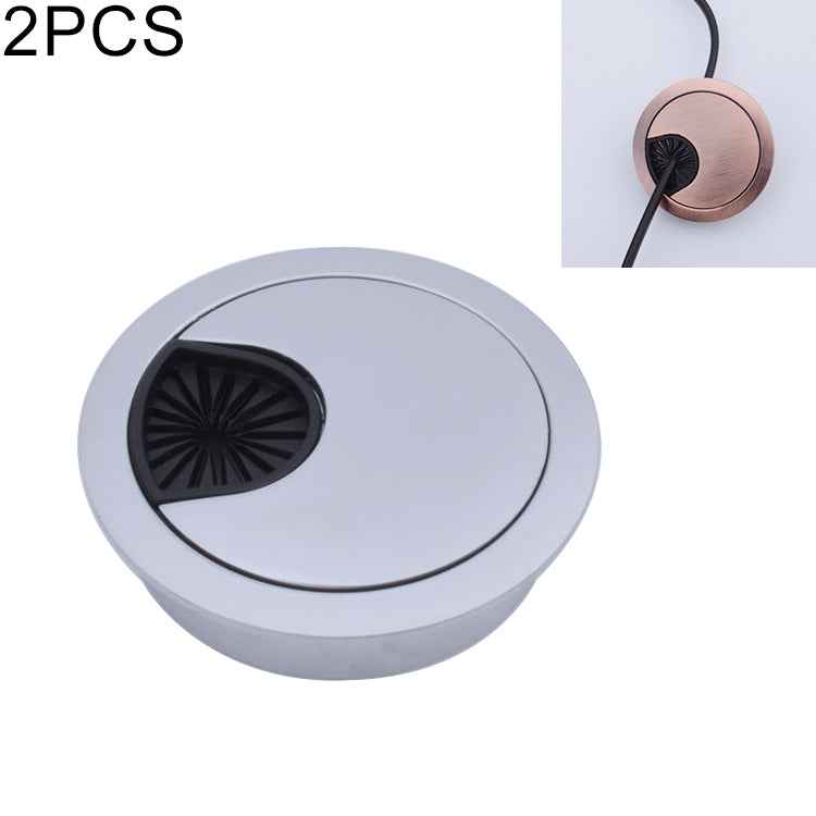 2 PCS Desk Computer Desktop Zinc Alloy Round Threading Box Hole Cover, Hole Diameter: 53mm  (Bright Gold)