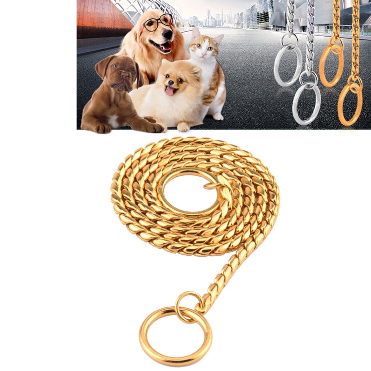 Pet Collars Pet Neck Strap Dog Neckband Snake Chain Dog Chain  Solid  Metal Chain Dog Collar，Length:50cm