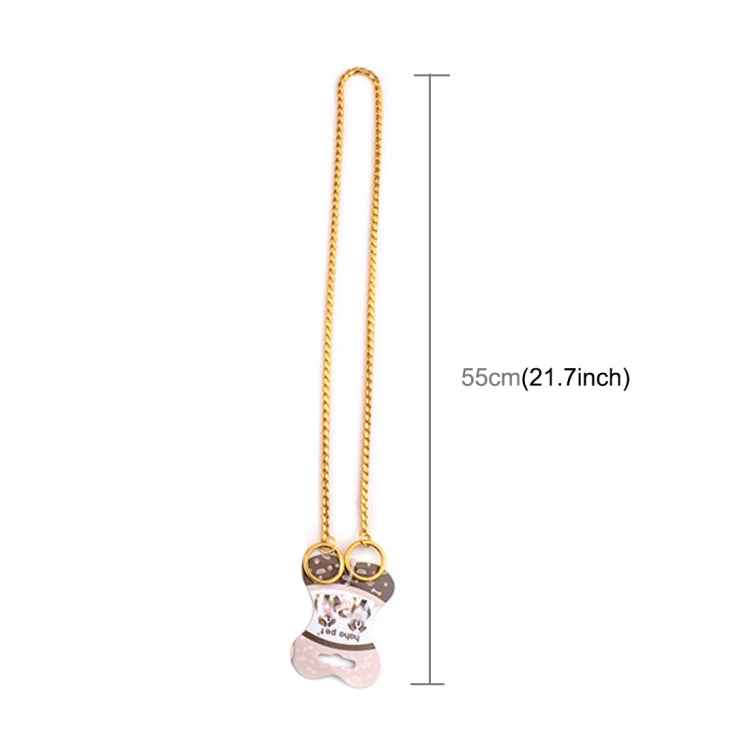 Pet Collars Pet Neck Strap Dog Neckband Snake Chain Dog Chain  Solid  Metal Chain Dog Collar，Length:55cm