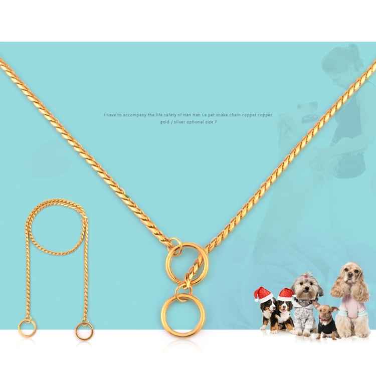 Pet Collars Pet Neck Strap Dog Neckband Snake Chain Dog Chain  Solid  Metal Chain Dog Collar，Length:60cm