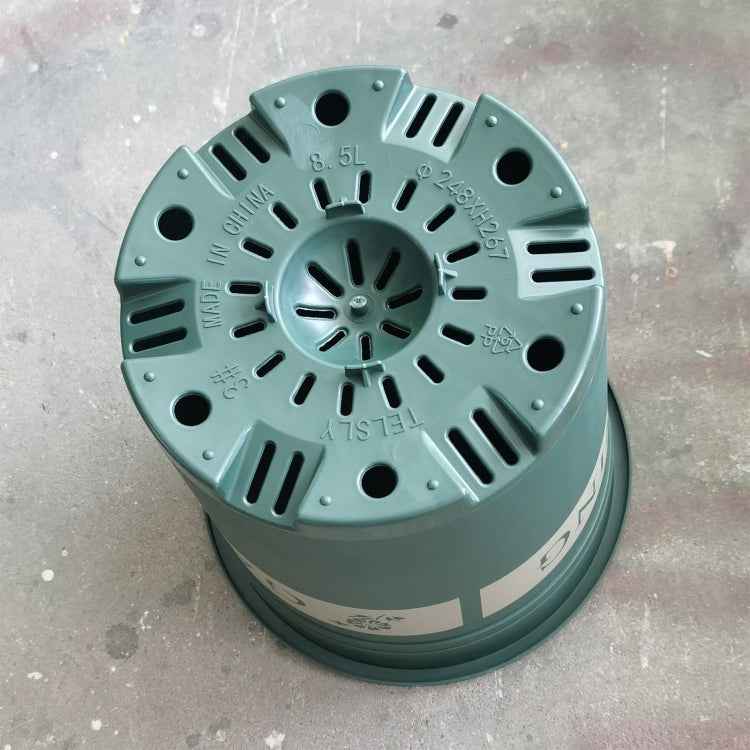 3 Gallon Flower Pots Plant Nursery Pots Plastic Pots Creative Gallons Pots with Tray,Size:26.5*24.5*24.5cm, Random Text Background Color Delivery
