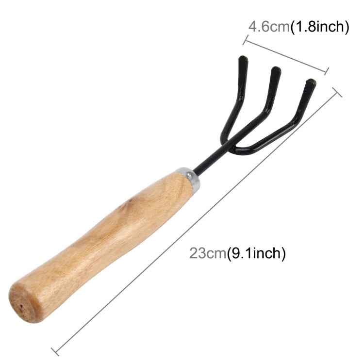 Rake Shovel Digging Trowel 3 in 1  Wooden Handle Metal Head Mini Garden Plant Tool Gardening Tool Garden Flower Tools Garden Tools Combination Set