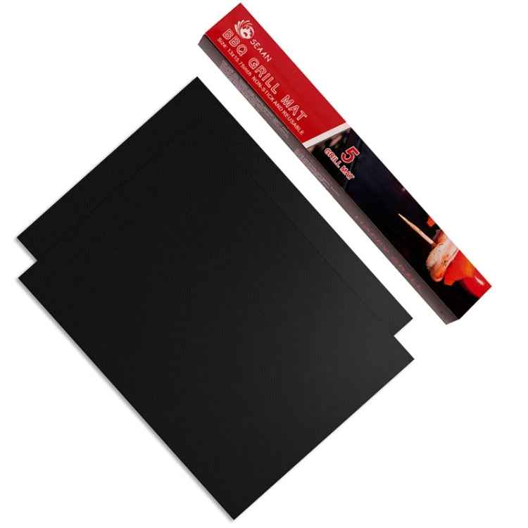 2 PCS 0.2mm Thick Barbecue Grill Mat Non-Stick BBQ Grill Mats, Size:40x33CM