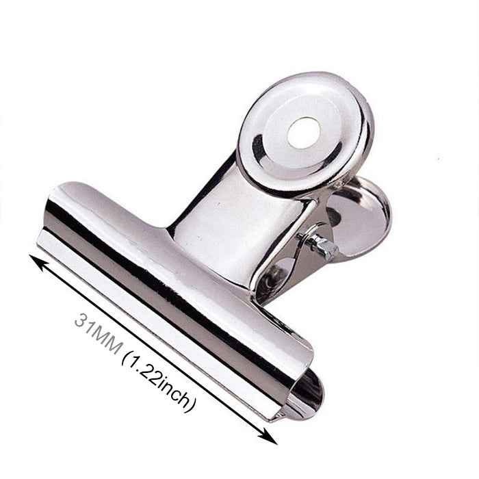 20pcs 31mm Silver Metal Stainless Steel Round Clip Notes Letter Paper Clip Office Bind Clip