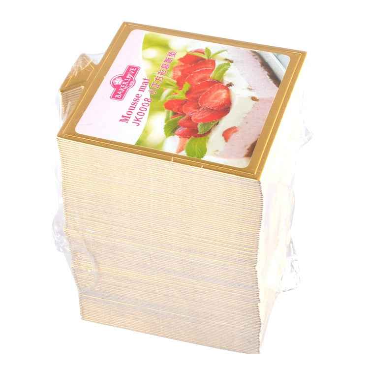100 / Pack Small Square Cake Cardboard Pad Thick Rigid Golden Cake Mousse Cake Mat