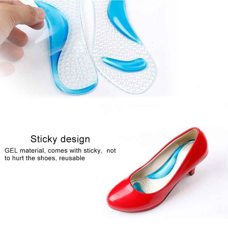 Women Silicone Gel Massage Arch Support Insoles Orthotic Flatfoot Prevent Foot Cocoon High Heels Shoes Pad ,Random Color Delivery