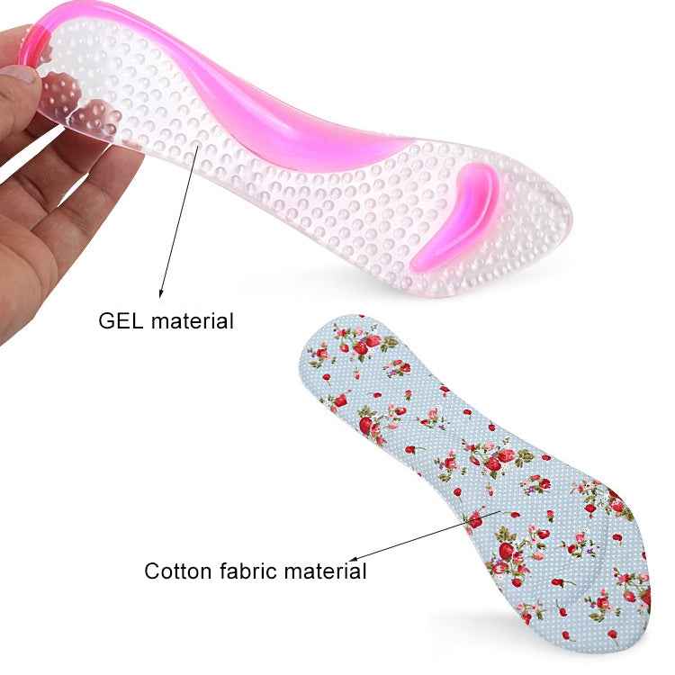 Women Silicone Gel Massage Arch Support Insoles Orthotic Flatfoot Prevent Foot Cocoon High Heels Shoes Pad ,Random Color Delivery