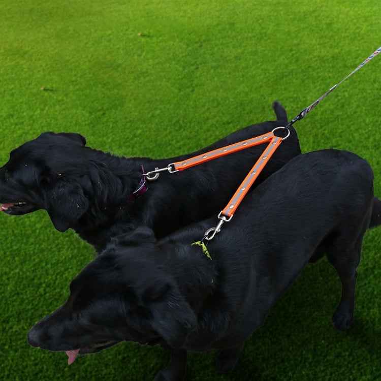 TPU Material Pet Dogs 2 in 1 Tangle-free Traction Rope Double Pet Dog Walking Leash, Length: 25 cm