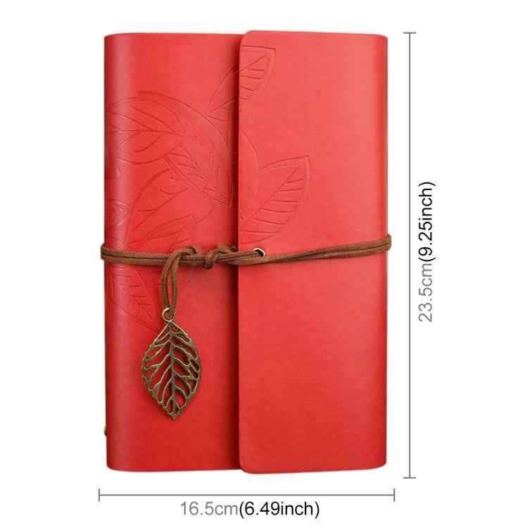 Creative Retro Autumn Leaves Pattern Loose-leaf Travel Diary Notebook, Size: L