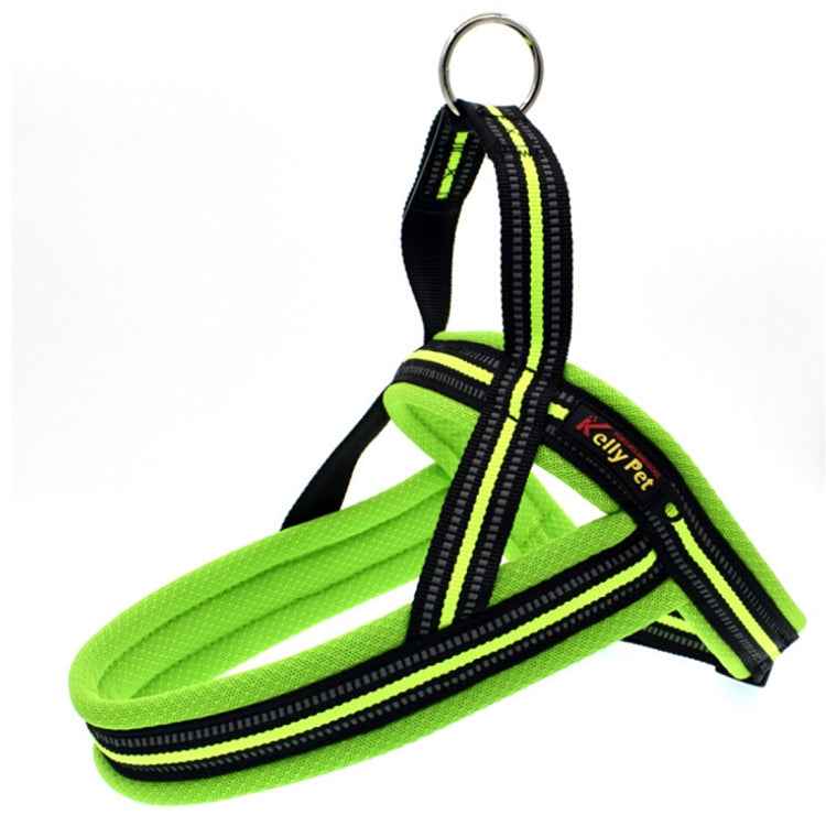 Pet Dogs A7 Reflective Polyester Chest Harness Lead Leash Traction Big Dogs Safety Chain Rope Collar, Size: S, 2.0*50*62cm