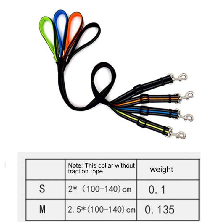 Pet Dogs Nylon Night Reflective Breathable Handheld Traction Lead Leash, Size: S, Adjustable Range: 2.0*(100-140cm)