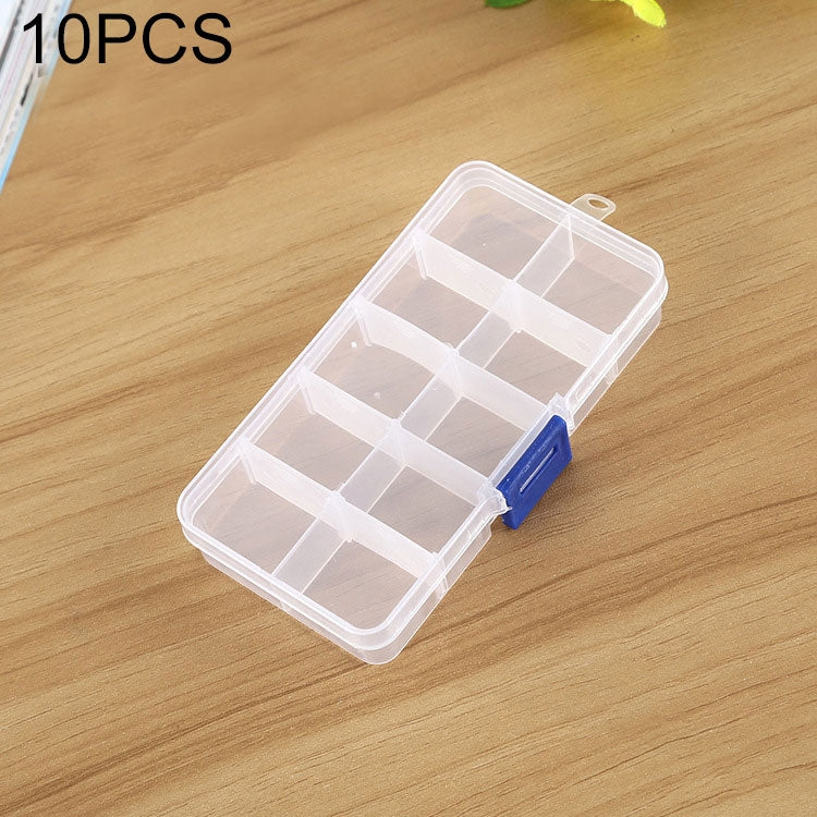 10 PCS Removable Grid Plastic Box Organizer for Jewelry Earring Fishing Hook Small Accessories, Size: Small, 10 Slots, 10 Slots (Purple+Blue), 10 Slots  (White+Pink), 10 Slots  (White+Blue), 10 Slots (Pink+Blue), 10 Slots (Orange + blue)
