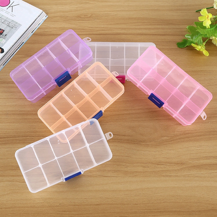10 PCS Removable Grid Plastic Box Organizer for Jewelry Earring Fishing Hook Small Accessories, Size: Small, 10 Slots, 10 Slots (Purple+Blue), 10 Slots  (White+Pink), 10 Slots  (White+Blue), 10 Slots (Pink+Blue), 10 Slots (Orange + blue)