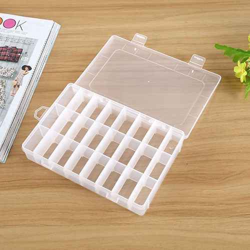 Plastic Removable Grid 24 Slots Box Organizer Storage Container for Jewelry Earring