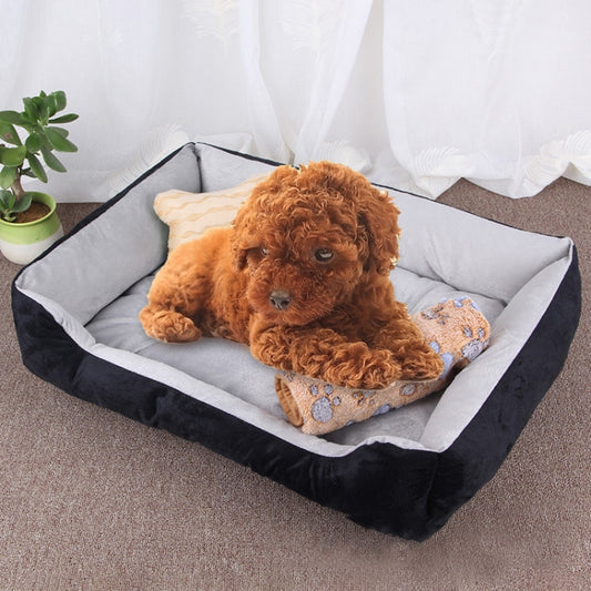 Dog Bone Pattern Big Soft Warm Kennel Pet Dog Cat Mat Blanket, with Blanket Size: S, 60×45×15cm