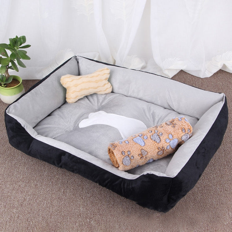 Dog Bone Pattern Big Soft Warm Kennel Pet Dog Cat Mat Blanket, with Blanket Size: S, 60×45×15cm