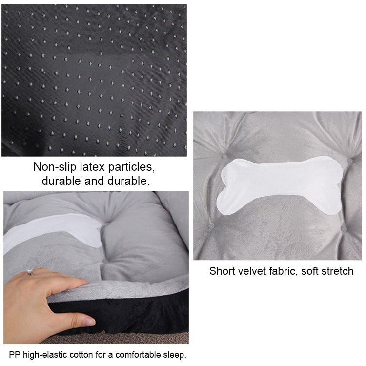 Dog Bone Pattern Big Soft Warm Kennel Pet Dog Cat Mat Blanket, with Blanket Size: S, 60×45×15cm