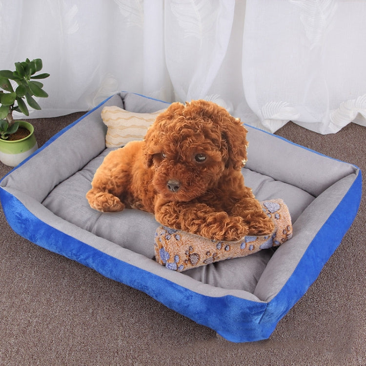 Dog Bone Pattern Big Soft Warm Kennel Pet Dog Cat Mat Blanket, with Blanket Size: S, 60×45×15cm