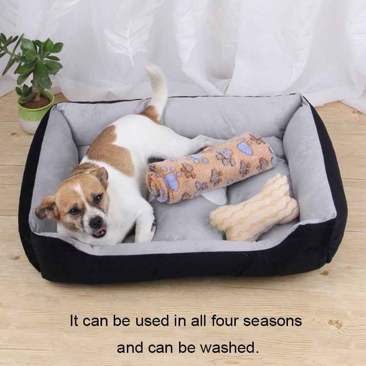 Dog Bone Pattern Big Soft Warm Kennel Pet Dog Cat Mat Blanket, Size: XL, 90×70×15cm
