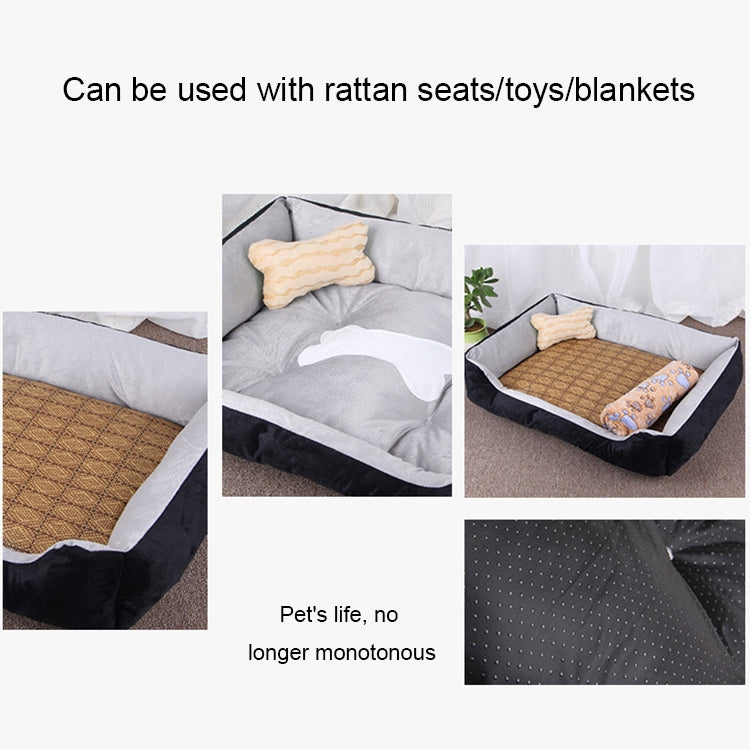 Dog Bone Pattern Big Soft Warm Kennel Pet Dog Cat Mat Blanket, Size: S, 60×45×15cm, Size: S