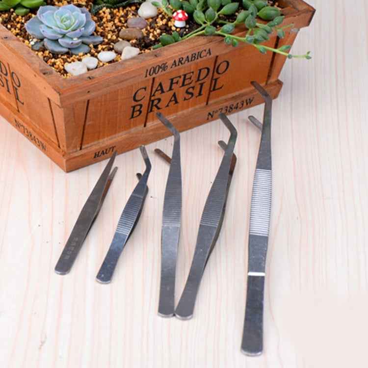 4pcs Stainless Steel Plants Cleaner Tool Crooked Tweezer Plants Cleaning Tool Aquarium Maintenance Tools Marine Aquarium Live Plants Tweezers,Length:17cm